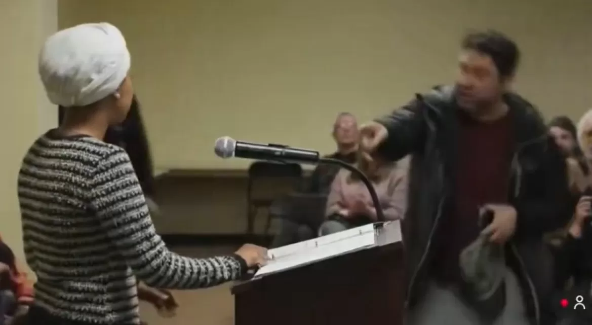 BREAKING: Man Charges at Ilhan Omar, Sprays Her with Unknown Substance During Town Hall (VIDEO)